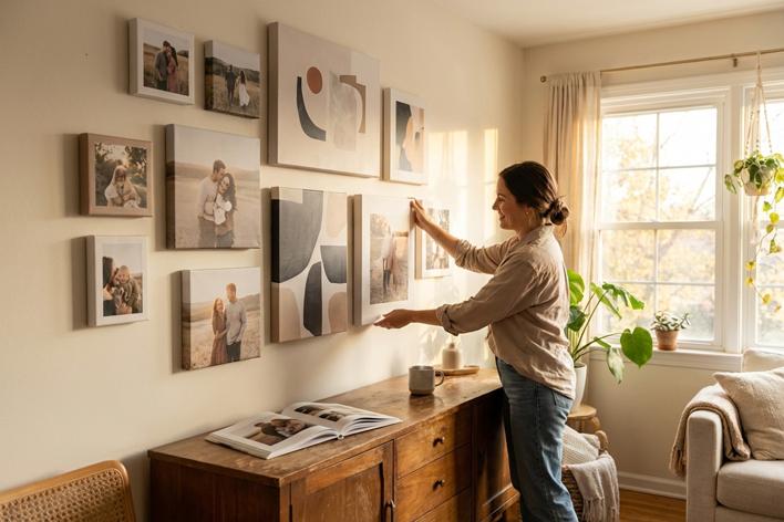 Canvas Collage Ideas for Mixing Photos and Art