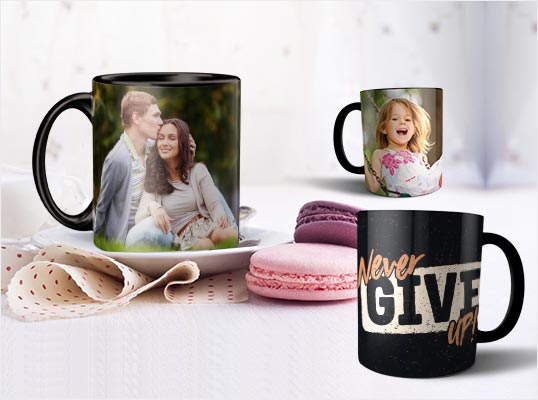 Rise and Shine With Personalized Magic Photo Mugs Featuring Your Photos and Text