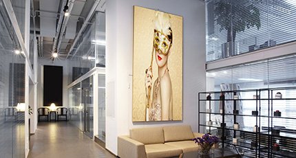 Boardroom with long table in the business centre - Boardroom wall art