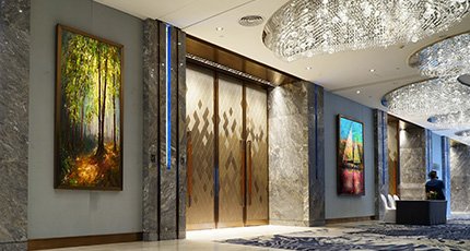 Modern Luxury lobby interior.- Modern lobby interior Wall Art
