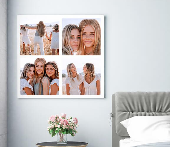 PHOTO CANVAS VALENTINES DAY GIFT SINGLE IMAGE/COLLAGE PERSONALISED HOME DECOR. 