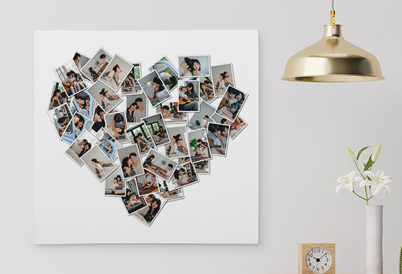 Heart shaped Canvas Photo Collage Product Specification