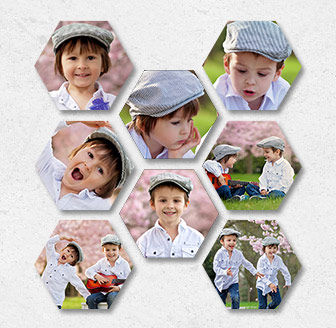 Horizontal Hexagon Photo Canvas Bundle of 10
