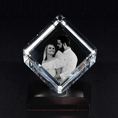 Personalised 3D Crystal Cube for Christmas Sale United States