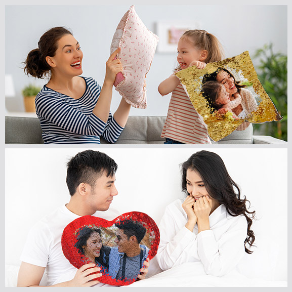 Create the Perfect Gift With Custom Photo Sequins Pillow