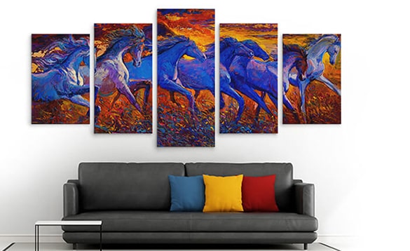 3 Panel Split Artwork H90 x W120cm Waterfall Triptych Printed Canvas Picture 